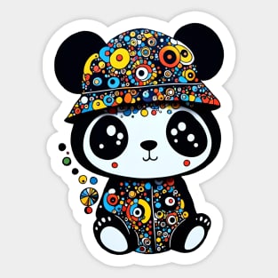 Cute Panda with Dottie Hat Sticker